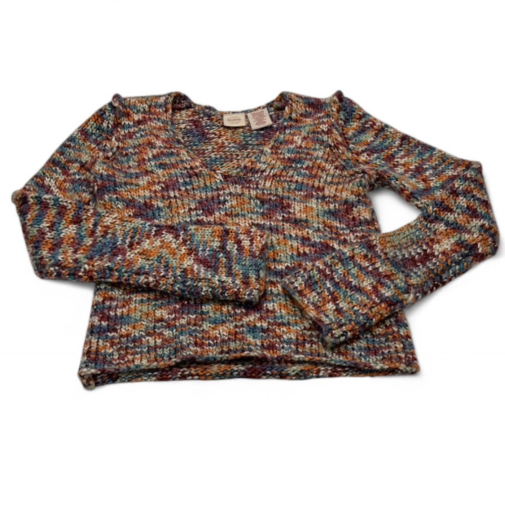 Snowflake Designs Multicolor V-Neck Women's Sweater